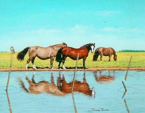 Pinturas & Cuadros: Paisajes con caballos