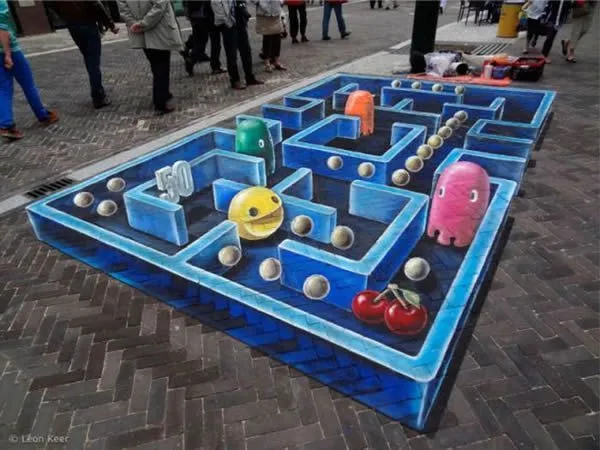 Pinturas callejeras en 3D – Marcianos