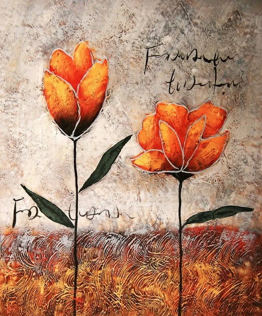 Pinturas Cuadros al Óleo: Flores al Óleo Modernas Pinturas Cuadros al Óleo: Flores al Óleo Modernas