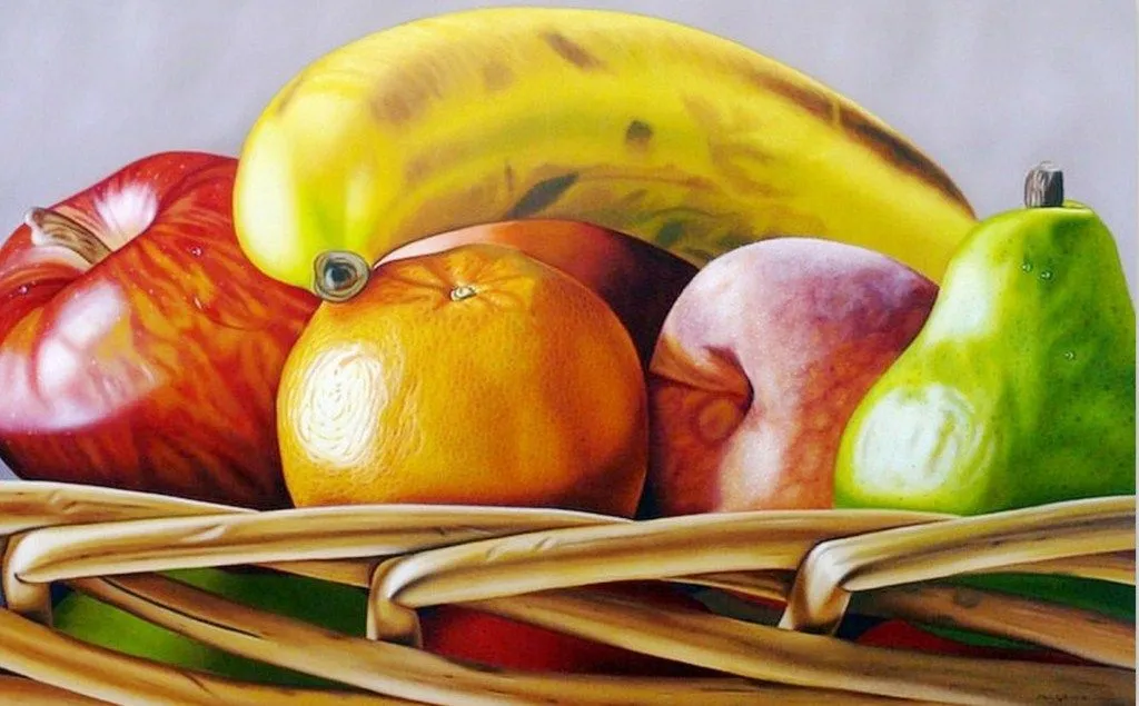 Pinturas Cuadros al Óleo: Cuadro de Pintura de Frutas Pinturas Cuadros al Óleo: Cuadro de Pintura de Frutas