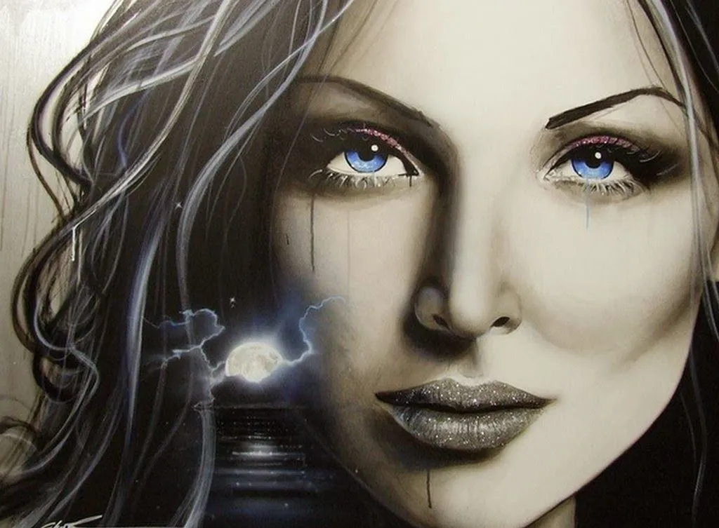 Pinturas Cuadros: Pinturas en Aerógrafo, Caras de Hermosas Mujeres Pinturas Cuadros: Pinturas en Aerógrafo, Caras de Hermosas Mujeres