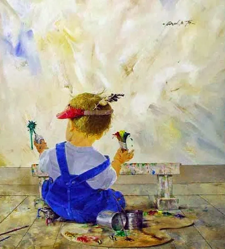 Pinturas Cuadros al Óleo: Retratos Artísticos de Niños y Niñas ...
