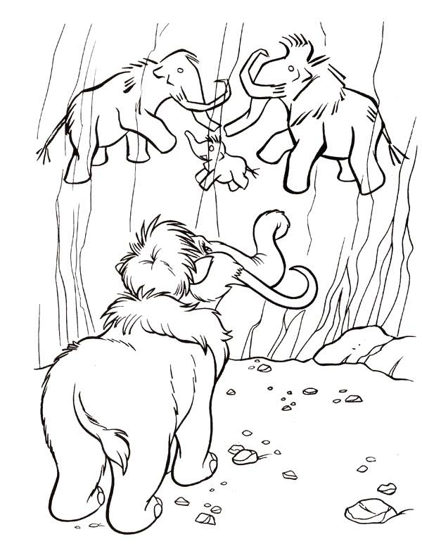 Dibujo de Pinturas en la cueva de la Edad del Hielo