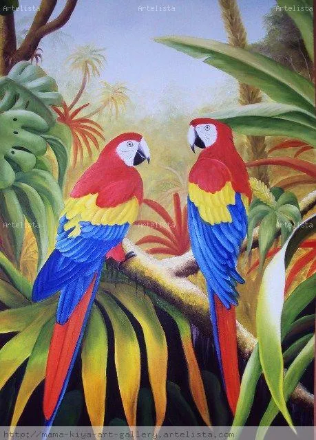 Charla de Guacamayas o lapas PEDRO MONZON - Artelista.com Charla de Guacamayas o lapas PEDRO MONZON - Artelista.com
