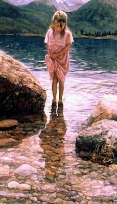 pinturas de niñas al oleo. Pintor Steve Hanks.