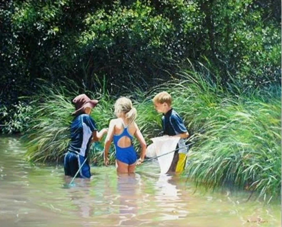 PINTURAS DE NIÑOS EN PAISAJE | Pinturas al Óleo PINTURAS DE NIÑOS EN PAISAJE | Pinturas al Óleo