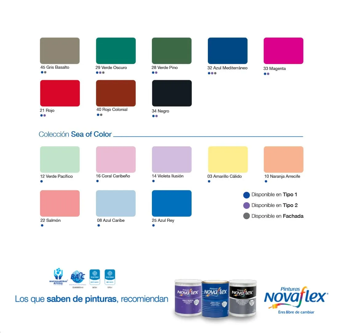 Pinturas Novaflex Carta de colores soluciones de pinturas y recubrimientos Pinturas Novaflex Carta de colores soluciones de pinturas y recubrimientos
