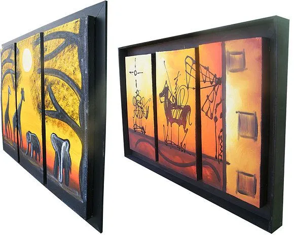 Pinturas Al Óleo Y Cuadros Trípticos Sencillos Y Con Luz ...