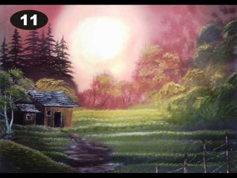 PINTURAS AL OLEO - Paisajes al Estilo Bob Ross - YouTube