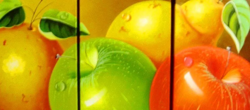 Pinturas Temáticas : Bodegones con frutas en tríptico