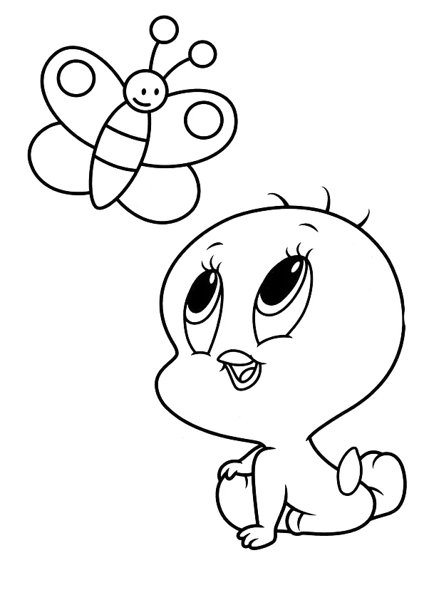 Piolin bebe para colorear | Dibujos para colorear