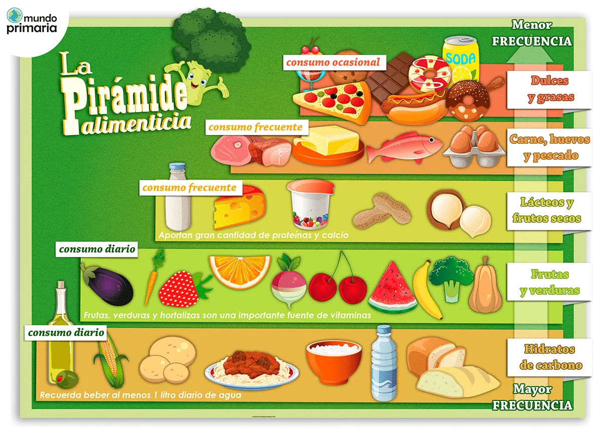 La pirámide alimenticia para niños - Mundo Primaria La pirámide alimenticia para niños - Mundo Primaria