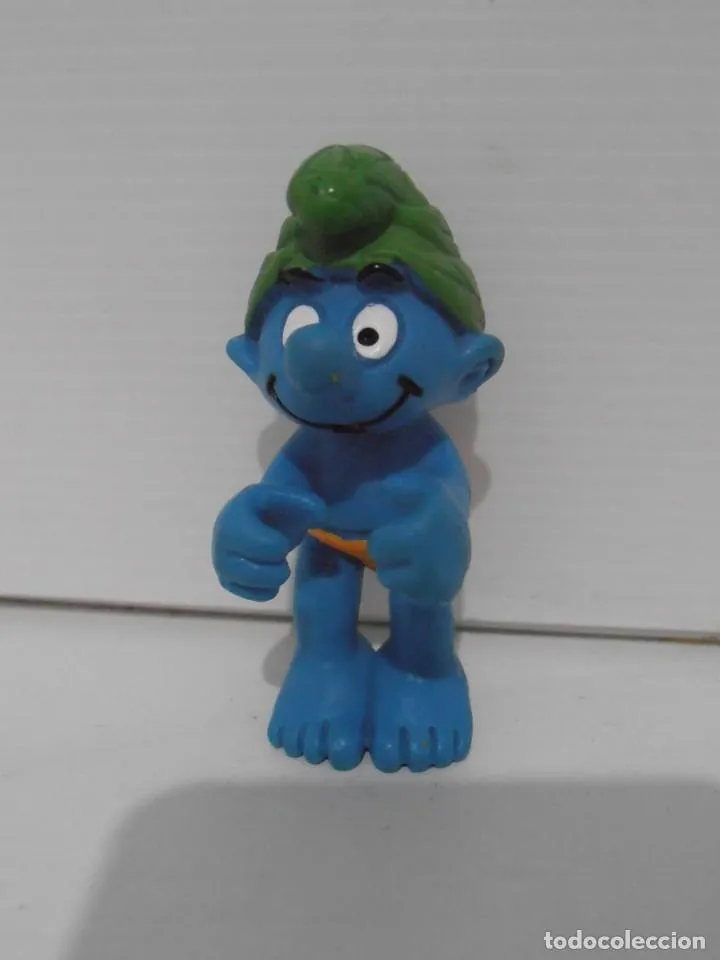 pitufo pvc gorro verde, smurf - Compra venta en todocoleccion