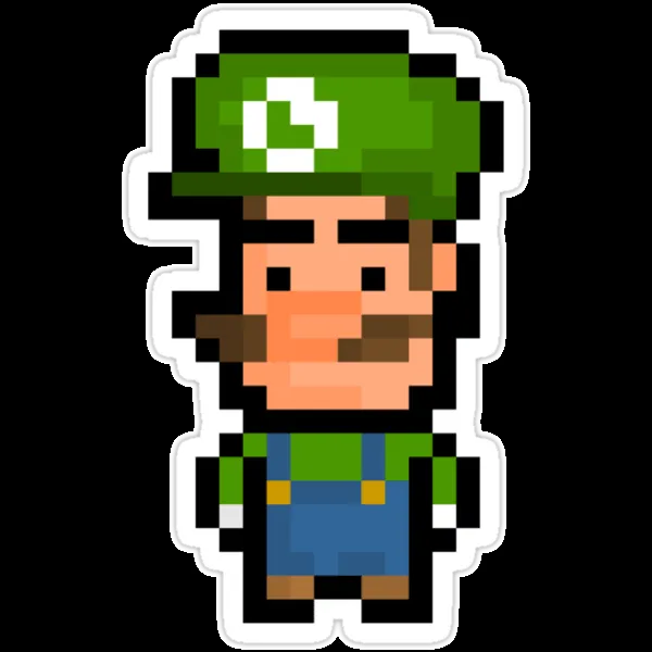Pixel Luigi Sticker - "Super Mario Bros"" Stickers by PixelBlock ...