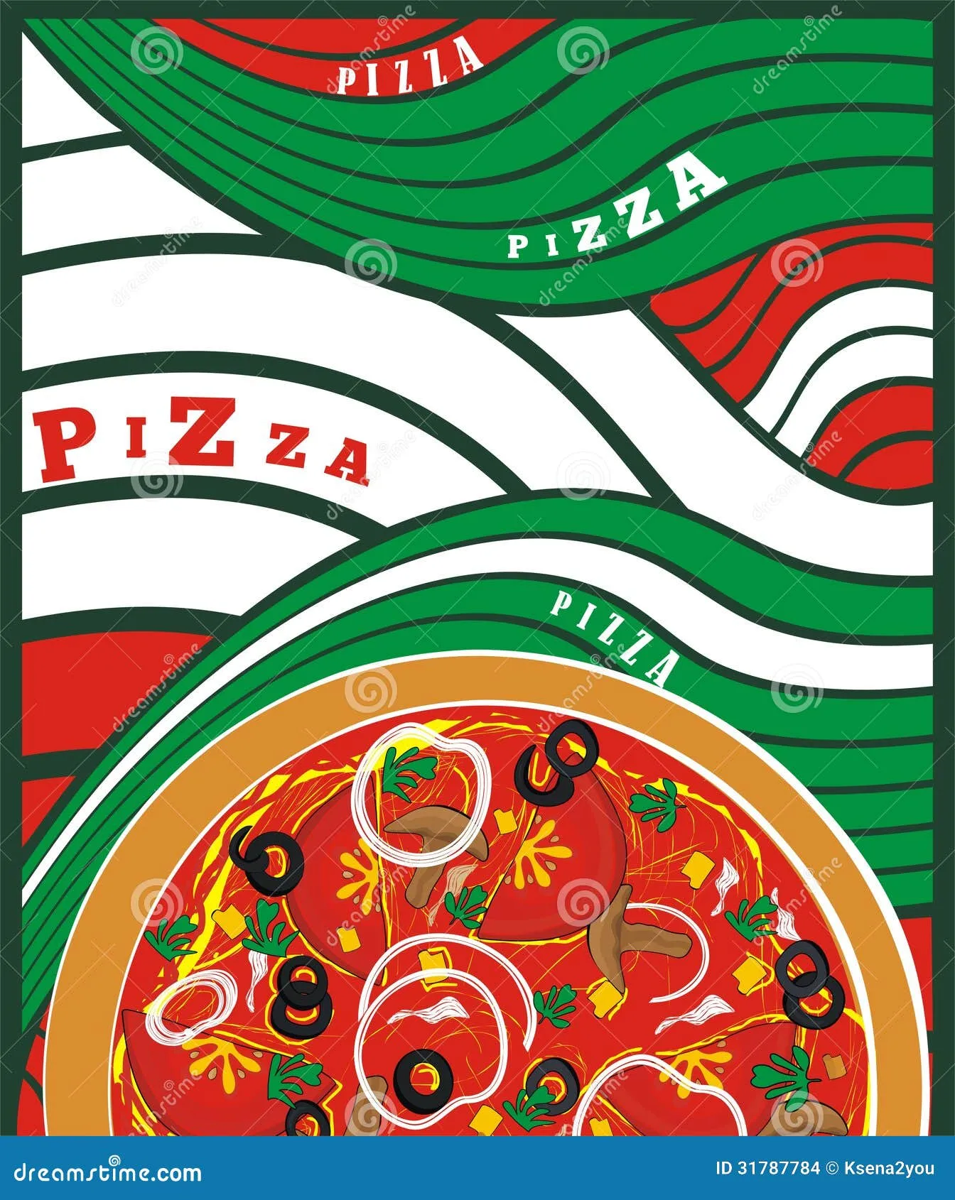 Pizza - Dibujo Del Vector Imagenes de archivo - Imagen: 31787784