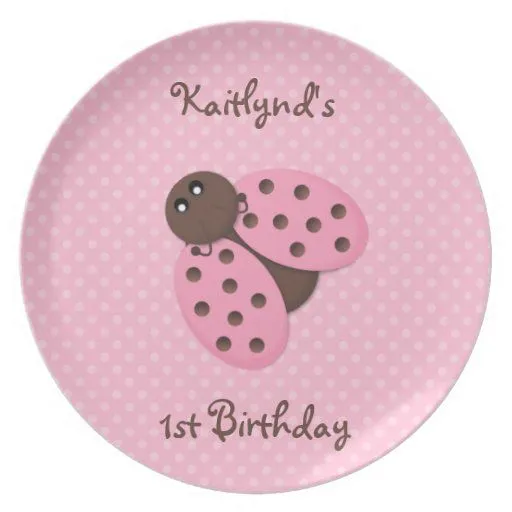 Placa del cumpleaños de la mariquita plato de Zazzle. Placa del cumpleaños de la mariquita plato de Zazzle.