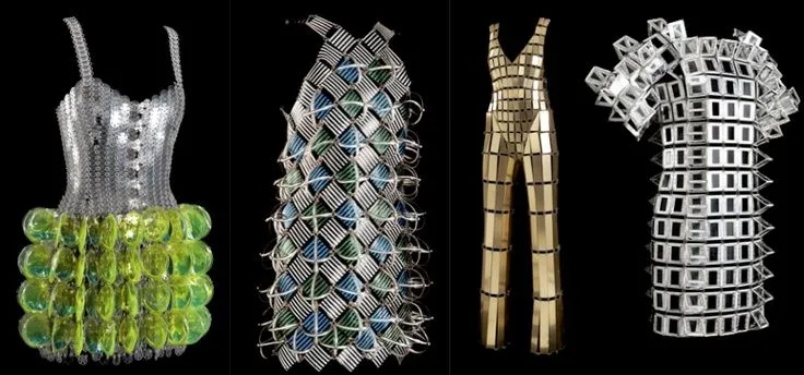 con placas de metal y plástico. Take this Up!: Vestidos de museo ...