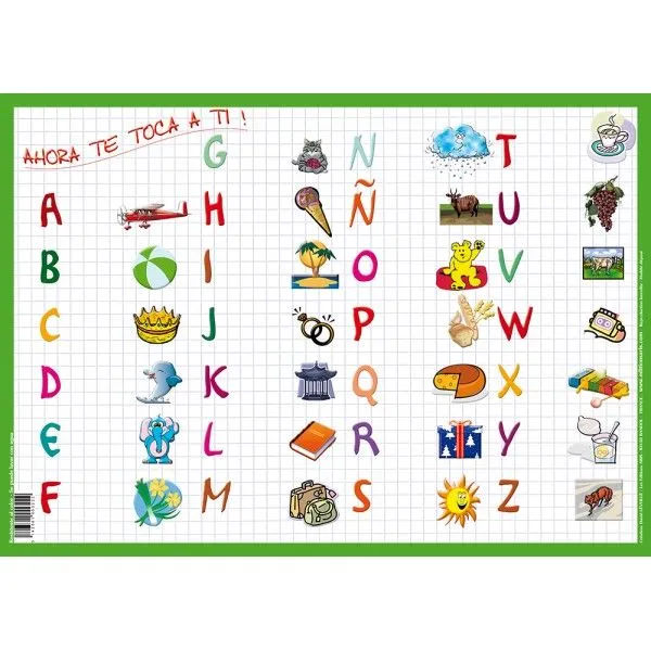 placemat educación para los niños con las letras del alfabeto ...