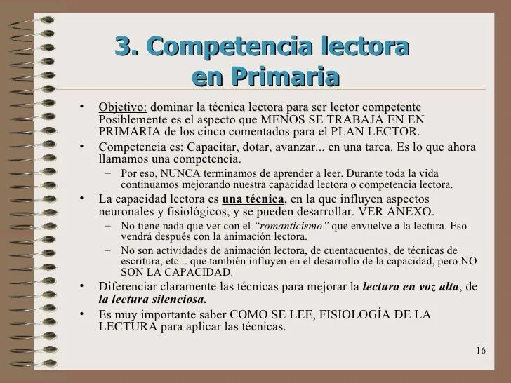 Plan lector de un centro