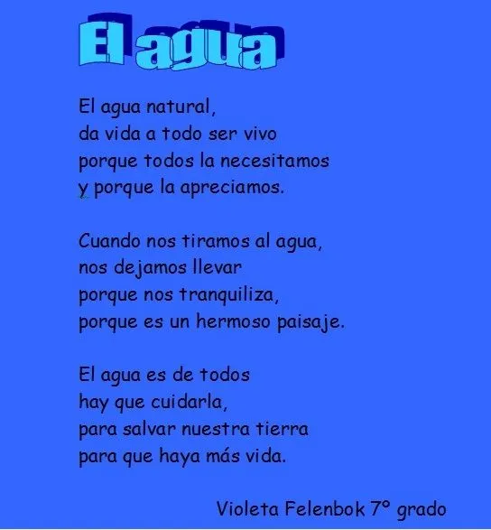 UN PLANETA EN APUROS: Poesías (7º grado)