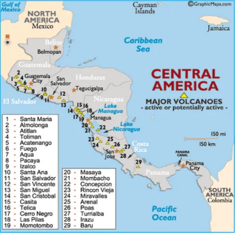 El Planeta Azul: Volcanes de América Central.Mapas El Planeta Azul: Volcanes de América Central.Mapas