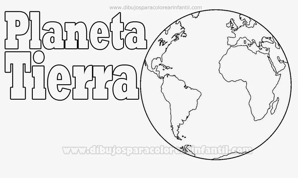 Planetas para colorear: La Tierra para pintar ~ Dibujos para ...
