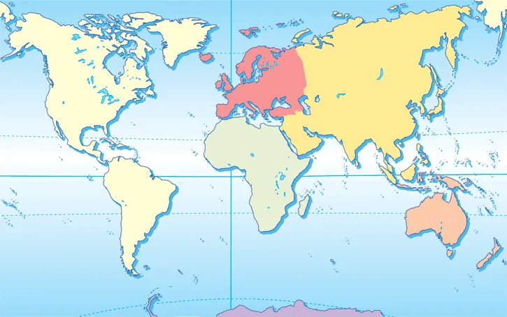 Planisferio a color con nombres - Imagui