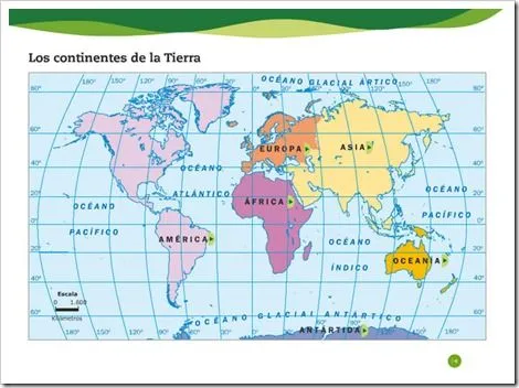 Planisferio con nombres continentes - Imagui