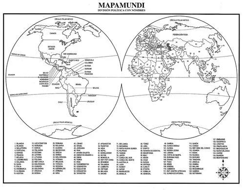 Planisferio sin división política para imprimir - Imagui