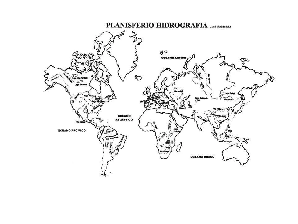 Planisferio Hidrografía con nombres y sin nombres - Descarga ya! Planisferio Hidrografía con nombres y sin nombres - Descarga ya!