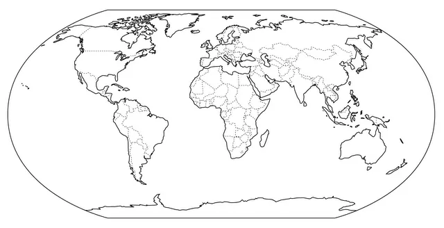 Contorno de planisferio mudo - Imagui