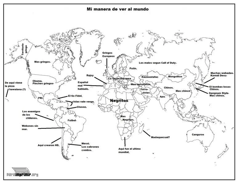 Planisferio sin nombres y division politica para imprimir - Imagui