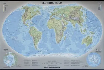Planisfero Fisico e Politico - 140x100 cm