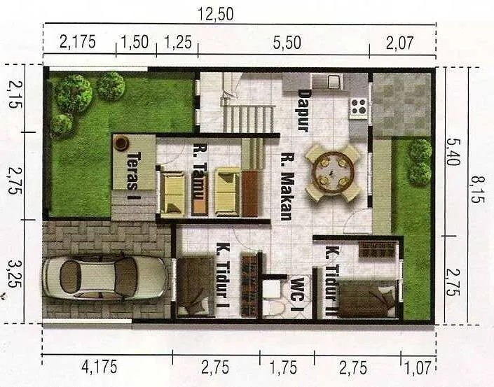 Plano de casa pequeña de dos pisos | Planos de Casas Plano de casa pequeña de dos pisos | Planos de Casas
