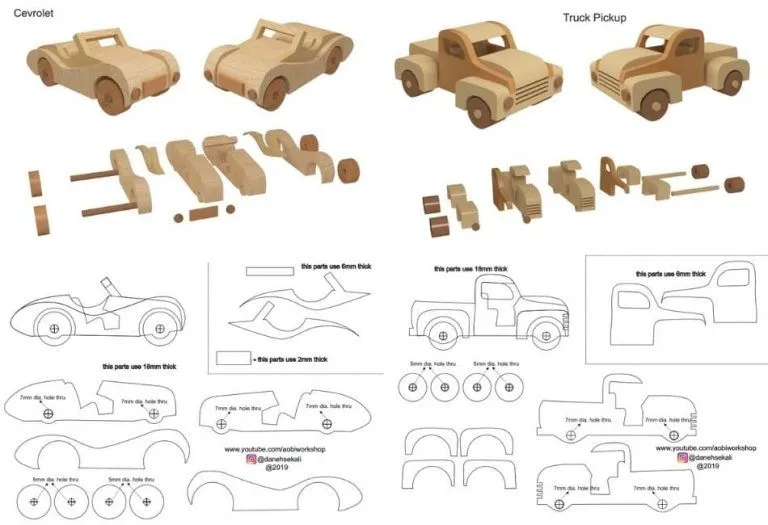 Planos de carros a escala: Vehículos para fabricar en madera Planos de carros a escala: Vehículos para fabricar en madera