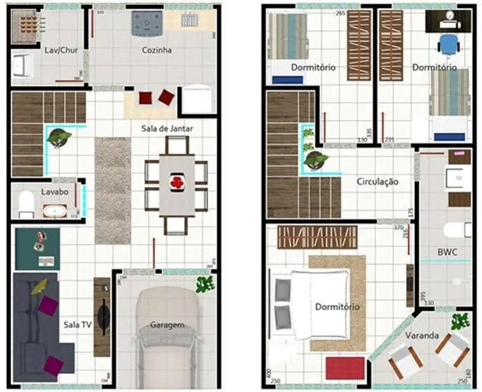001 planos de casa dos pisos 106 m2 bosque atras (de 3 dormitorios ...