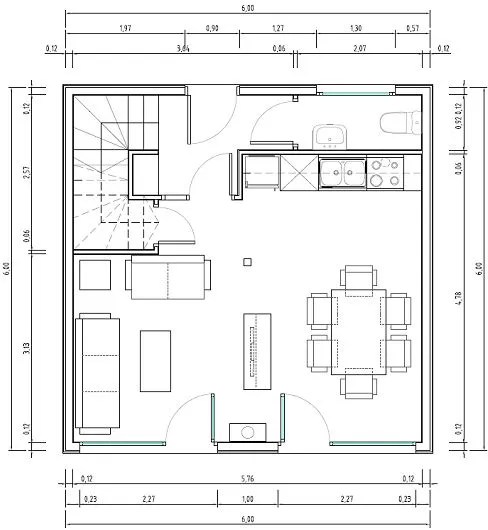 PLANOS DE CASAS ECONOMICAS CASA CUBO 72M2 6X6 QUBICHOUSE CONCEPT ...