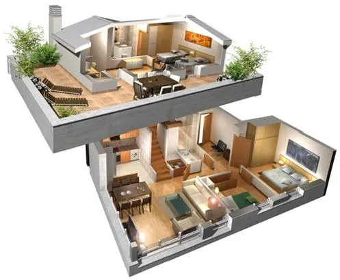 Planos 3D de casas modernas - 18 fotos e imágenes gratis - Imagui