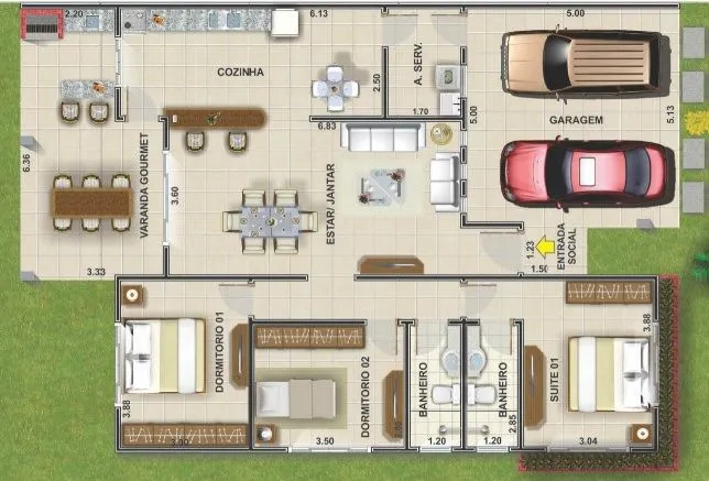 Planos de casas de una planta