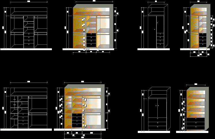 Planos de Closet, en Dormitorios - Muebles equipamiento en PlanosPara Planos de Closet, en Dormitorios - Muebles equipamiento en PlanosPara