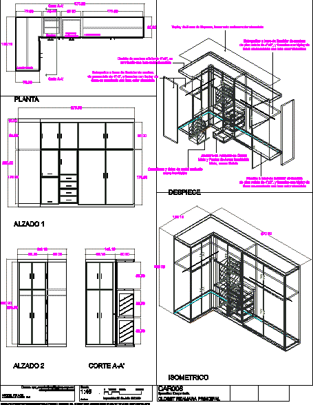 Planos de Closet, en Dormitorios - Muebles equipamiento en PlanosPara Planos de Closet, en Dormitorios - Muebles equipamiento en PlanosPara