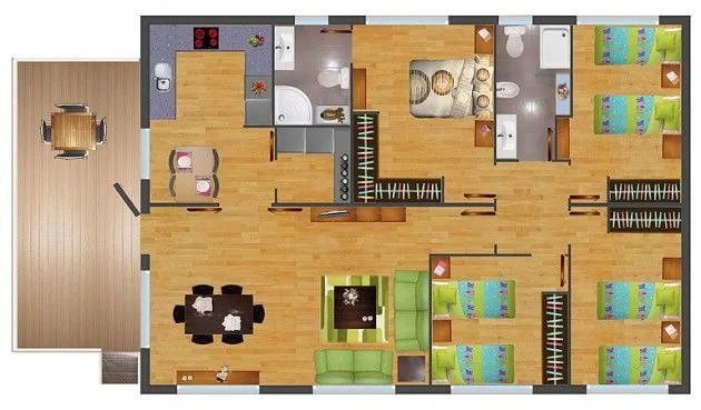 Planos Decasas Prefabricadas De 60m2 | Planos de Casas Planos Decasas Prefabricadas De 60m2 | Planos de Casas