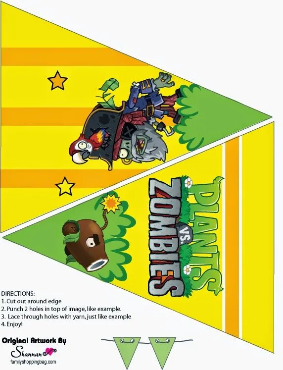 Plantas vs. Zombies: Banderines para Imprimir Gratis. | Ideas y ... Plantas vs. Zombies: Banderines para Imprimir Gratis. | Ideas y ...