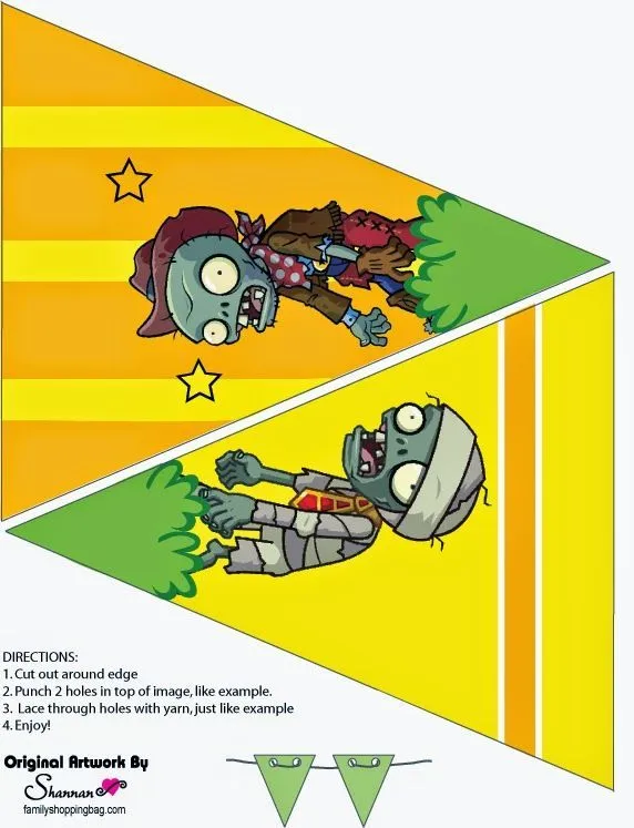 Plantas vs. Zombies: Banderines para Imprimir Gratis. | Party ...