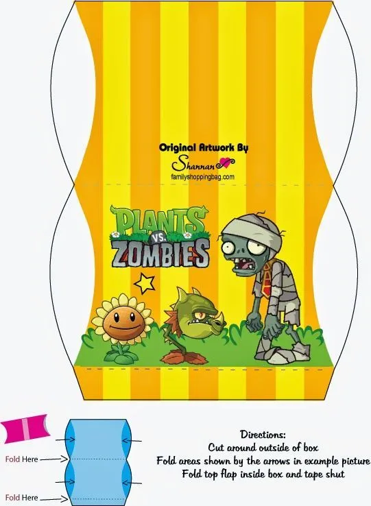 Plantas vs Zombies: Caja Almohada para Imprimir Gratis. | Party ... Plantas vs Zombies: Caja Almohada para Imprimir Gratis. | Party ...