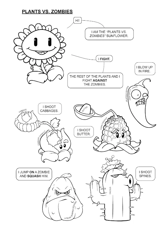 Zombies v plantas para colorear - Imagui