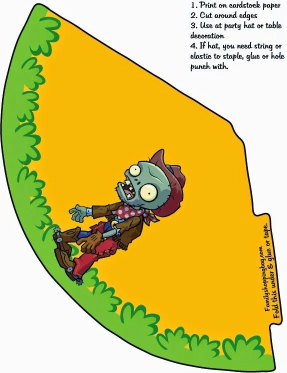 Plantas vs Zombies: Gorros para Imprimir Gratis. | Fantasmas ... Plantas vs Zombies: Gorros para Imprimir Gratis. | Fantasmas ...