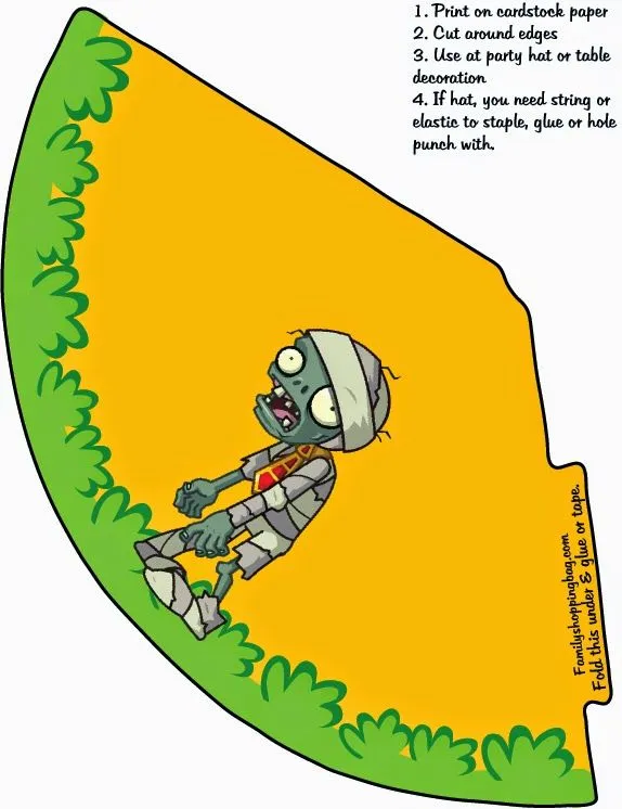 Plantas vs Zombies: Gorros para Imprimir Gratis. | Ideas y ... Plantas vs Zombies: Gorros para Imprimir Gratis. | Ideas y ...
