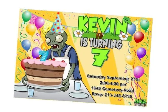 Plantas Vs Zombies invitación personalizada archivo por RAINWOW Plantas Vs Zombies invitación personalizada archivo por RAINWOW