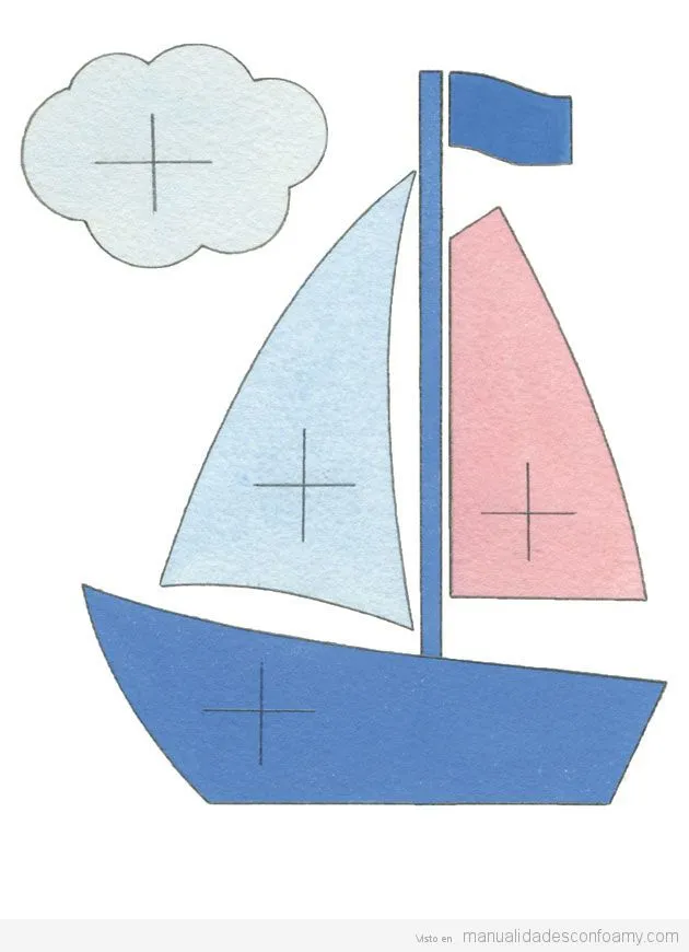 Plantilla barco goma eva gratis | Embroidery hoop, Free cross stitch  charts, Quiet book patterns